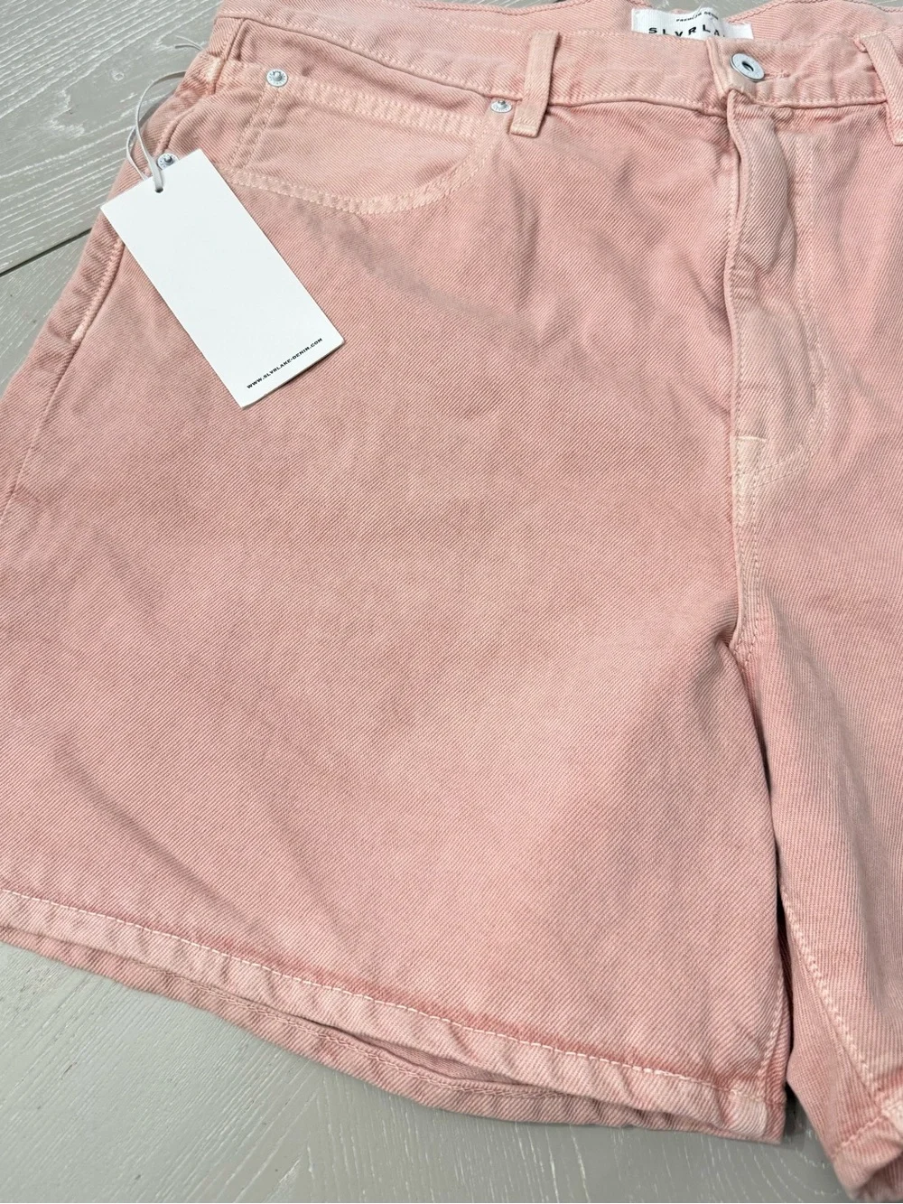 SLVRLAKE women Blush rose  Denim Shorts